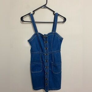 Vintage Old Navy Button Up Jean Denim Dress Women Size 0